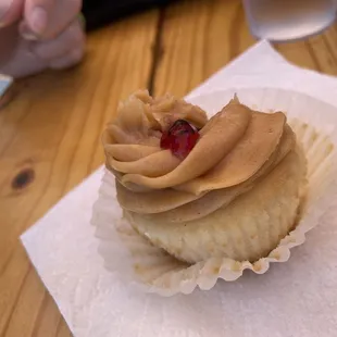 a close up of a cupcake