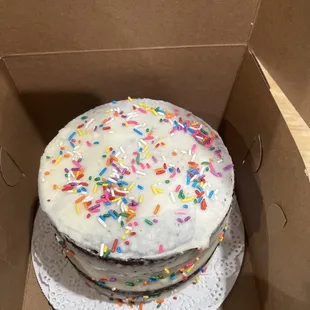 Chocolate sprinkle cake