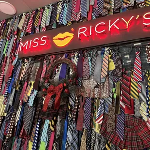 a display of ties