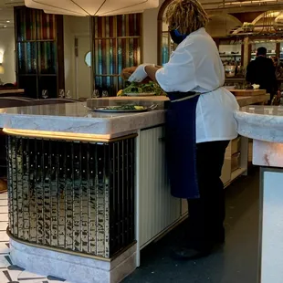 Whole buttermilk fried chicken carving station