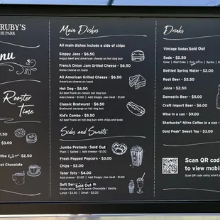 Menu Board Shortly After Opening Time