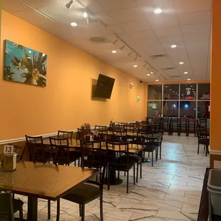 the inside of a restaurant