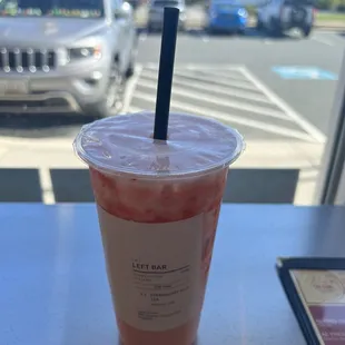 Strawberry Milk Tea. If you like strawberry anything, you'll love this! Very flavorful, very delicious!