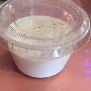 Free sample of yogurt.