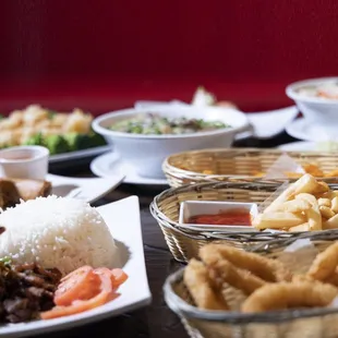 a table full of food