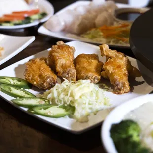 a variety of asian food