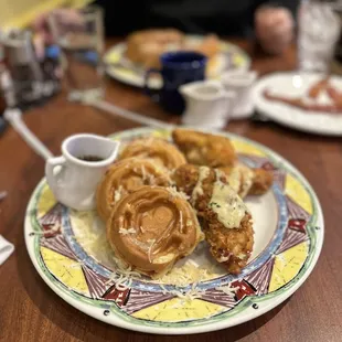 Savory chicken and waffles