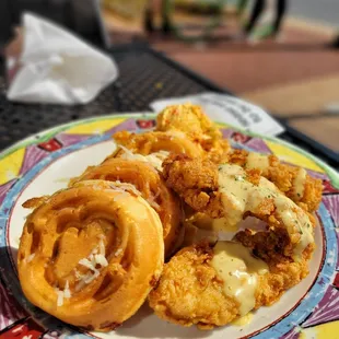 Chicken 'n Cheddar Green Onion Waffles