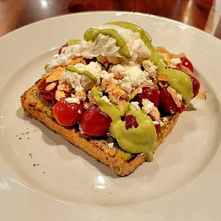 Omega 3 avocado toast with poached egg