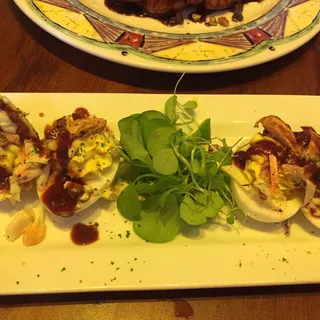 Hot Honey Fried Chicken Deviled Eggs** ***