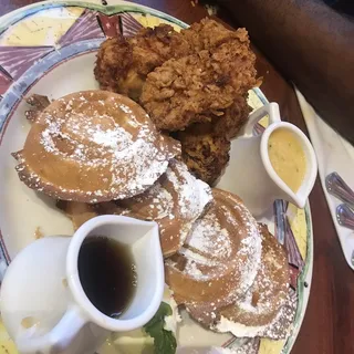 Chicken 'n Cheddar Green Onion Waffles** ***