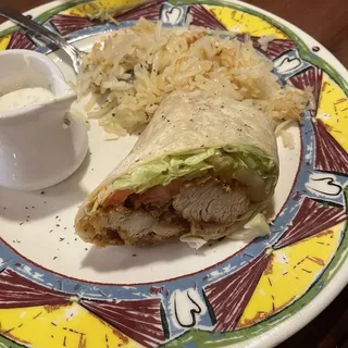 Hot Honey Fried Chicken Wrap** ***