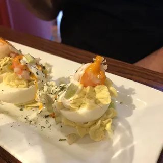 Buffalo Shrimp Deviled Egg Platter (12)** ***