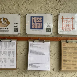 Menu to order the food!
