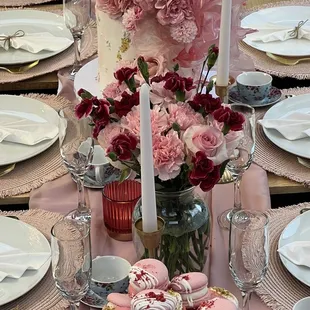 a table set for a wedding reception