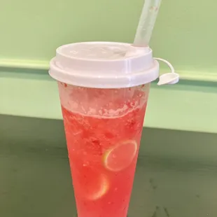 Watermelon lemon tea is so beautiful
