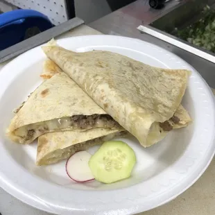 Quesadilla (just cheese and meat) - asada, barbacoa, pastor, pollo