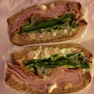 Pork Me Caesar on Wheat - Ham, Bacon and Garlic Aioli