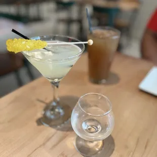 Lemon drop with syrup on the side