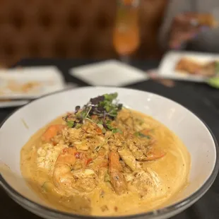 Shrimp &amp; Grits with Crab Meat
