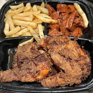 Miss Toya&apos;s Southern Fried Chicken with Cajun Fries and Yams