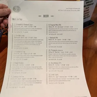 Beer list - more on the back!