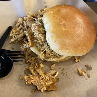Pulled chicken sandwich