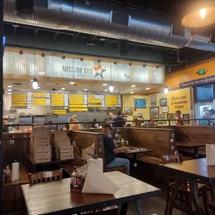 Looking at the counter where you order.