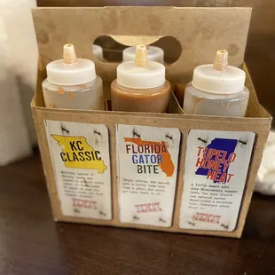 a box of ketchup sauces