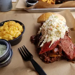 Tall Texan (off menu) &amp; Maggie's mac 'n cheese.