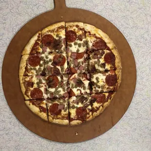 All meat pizza