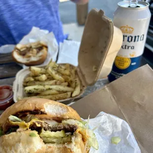 Mission Burger Jr (smash burger). The regular version has two patties.