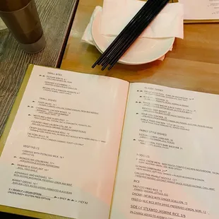 menu