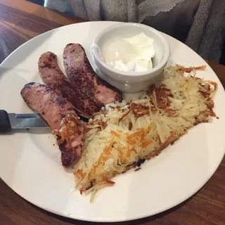 Chicken Apple Sausage and Eggs