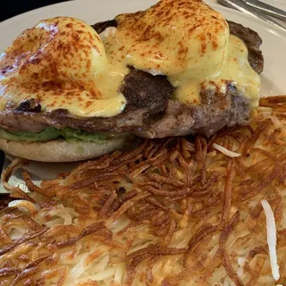 Steak and Avocado Benedict