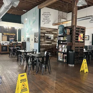 They had just cleaned the floors before we got there I think. But look how spacious!