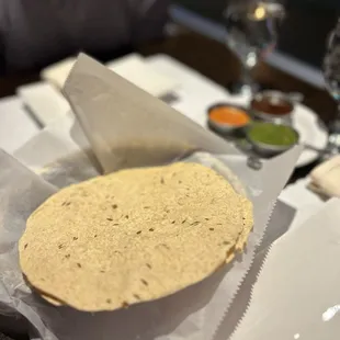 a tortilla on a table