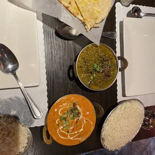 Garlic Cheese Naan Butter Chicken Masala Lamb Saag Basmati Rice