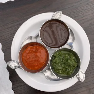 sauces  my favorite is the plum sauce (the brown one)