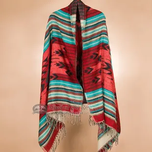 Colorful wraps, shawls and scarves.