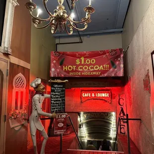 $1 Hot Cocoa @ the downstairs bar The Hideaway- an annual Christmas Tradition. @ The Mission Galleria Dec. 2022