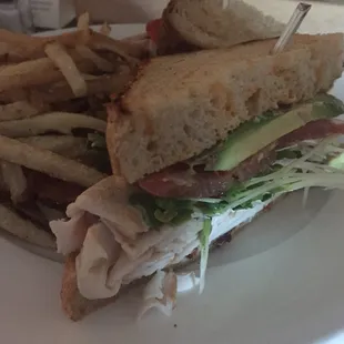 Turkey club... subtle cheese bread