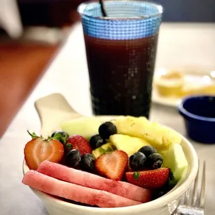 Side fruits comes w Huevos Rancheros Breakfast