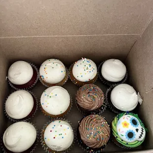 Classic Vanilla Double Chocolate Red Velvet and a couple of their special flavors.