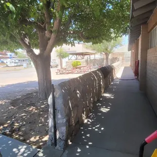The pool is in that direction.