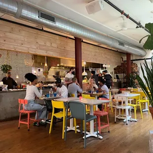 people eating in a restaurant