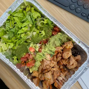 Burrito bowl with chicken