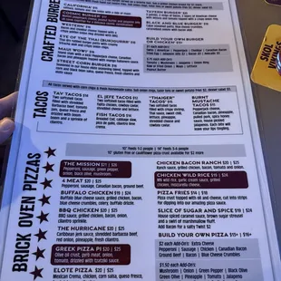 sushi and sashimi, menu