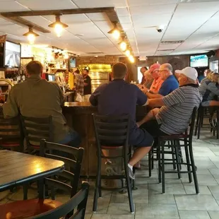 Large bar with lots of seating