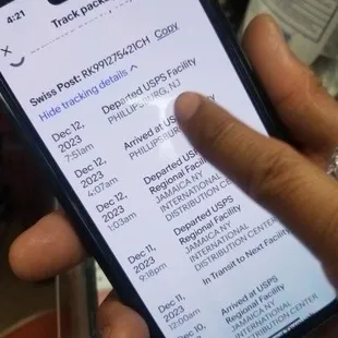 Photo evidence that my watch was sent somewhere in NJ.